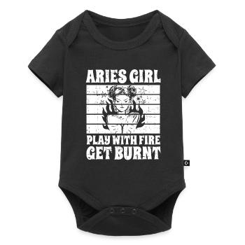 Bélier Femme forte - Body à manches courtes Premium Bébé - noir - Devant
