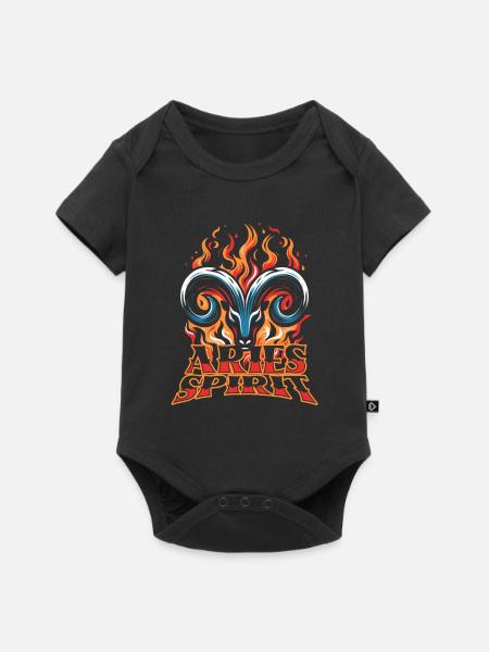 Widder Lustig Feuergeist - Baby Premium Kurzarmbody - Schwarz