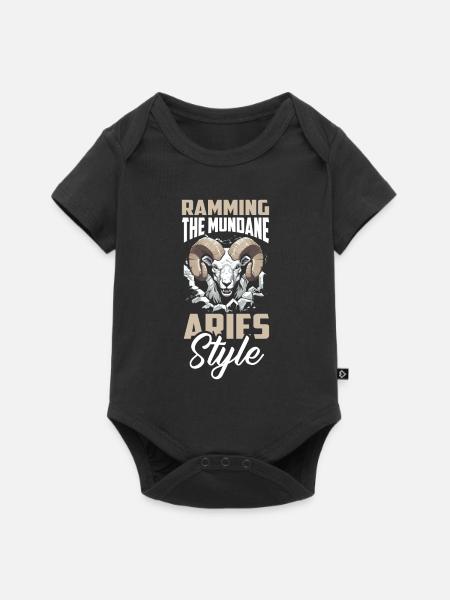 Widder - Baby Premium Kurzarmbody - Schwarz