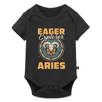 Widder Abenteuer - Baby Premium Kurzarmbody - Schwarz - Vorne