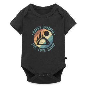Happy Camper Live Love Camp Vacation Freedom - Baby Premium short-sleeve bodysuit - black - Front