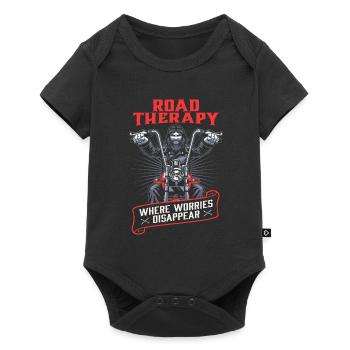 Motorrad Biker Motorbike Motorcycle Therapy - Baby Premium short-sleeve bodysuit - black - Front