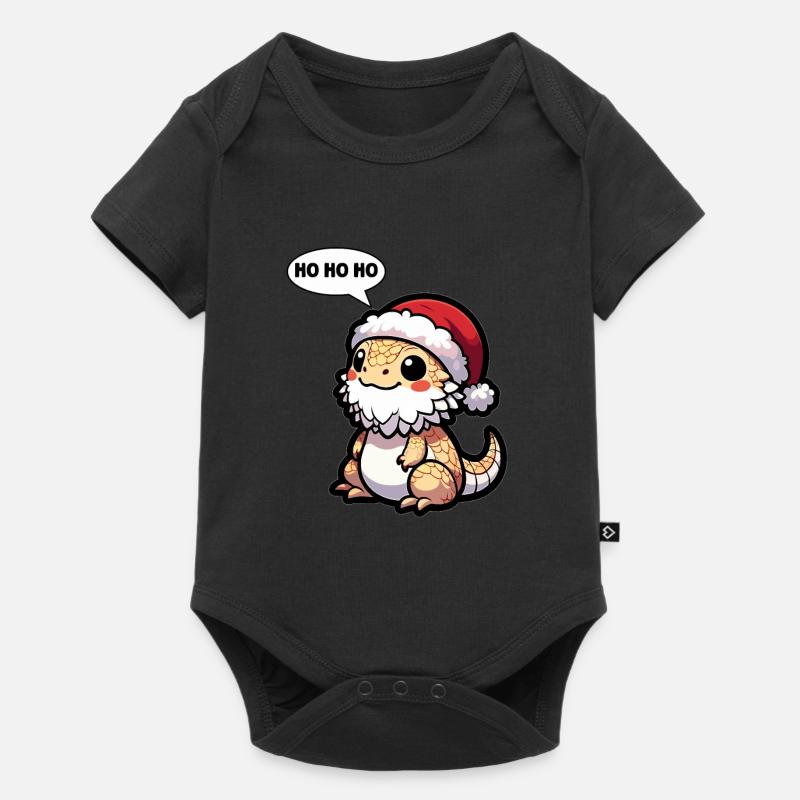 Mignon dragon barbu lézard de Noël Gecko - Body à manches courtes Premium Bébé - noir