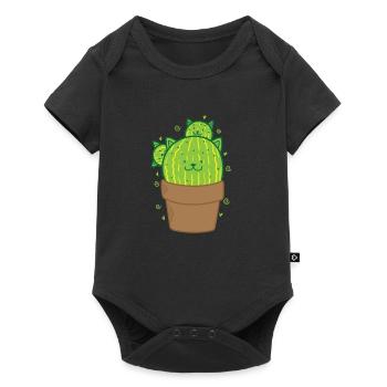 Cat Cactus in Pot Plant - Baby Premium short-sleeve bodysuit - black - Front