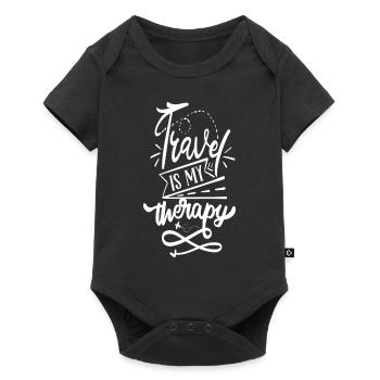 Le voyage est ma thérapie - Body à manches courtes Premium Bébé - noir - Devant