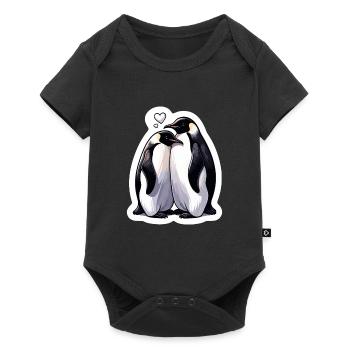 Pingouins mignons Pingouin Couple Amour - Body à manches courtes Premium Bébé - noir - Devant