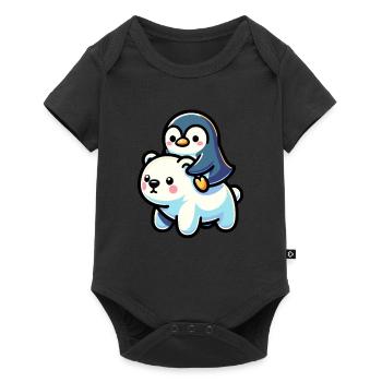 Cute Penguin and Polar Bear Gift - Baby Premium short-sleeve bodysuit - black - Front