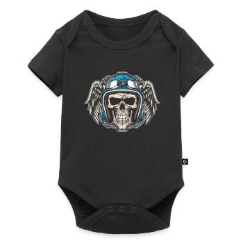 Motorrad Biker Motorbike Skull Motorcycle - Baby Premium short-sleeve bodysuit - black - Front