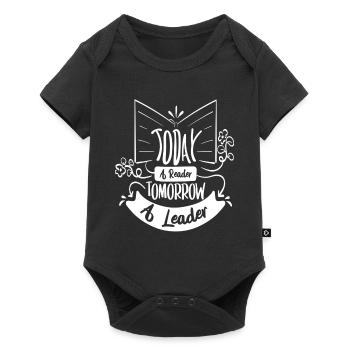 Today a reader, tomorrow a leader - Baby Premium short-sleeve bodysuit - black - Front