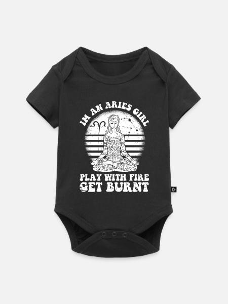 Widder Starke Frau - Baby Premium Kurzarmbody - Schwarz