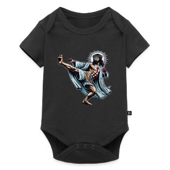 Drôle Muay Thai Fighting Jesus Christian Gift - Body à manches courtes Premium Bébé - noir - Devant