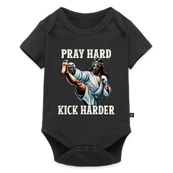 Drôle Muay Thaï Seigneur Jésus Boxe Thaïlandaise Kickboxing - Body à manches courtes Premium Bébé - noir - Devant