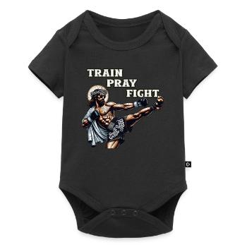 Jesus Muay Thai Christian Martial Arts Gift - Baby Premium short-sleeve bodysuit - black - Front