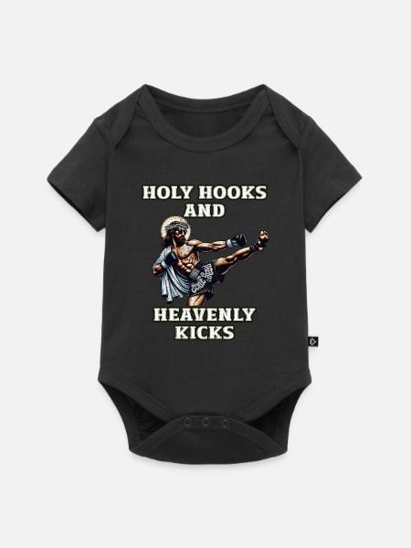 Drôle Muay Thai disant Seigneur Jésus Christian Cadeau - Body à manches courtes Premium Bébé - noir