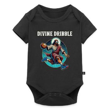Funny dribbling Jesus Christian Basketball Gift - Baby Premium short-sleeve bodysuit - black - Front