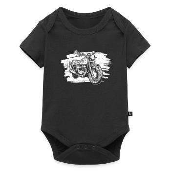 Motorrad Biker Motorbike - Baby Premium Kurzarmbody - Schwarz - Vorne