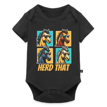 Sports équestres équestres à cheval - Body à manches courtes Premium Bébé - noir - Devant