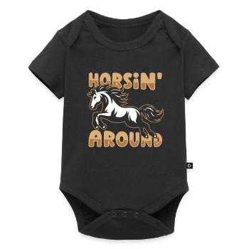Sports équestres équestres à cheval - Body à manches courtes Premium Bébé - noir - Devant