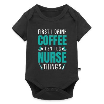 Nurse Caffeine - Baby Premium short-sleeve bodysuit - black - Front