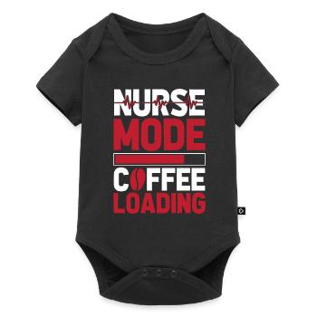 Krankenschwester Kaffee Koffein - Baby Premium Kurzarmbody - Schwarz - Vorne
