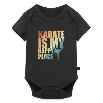 Karate is my Happy Place - Baby Premium short-sleeve bodysuit - black - Front