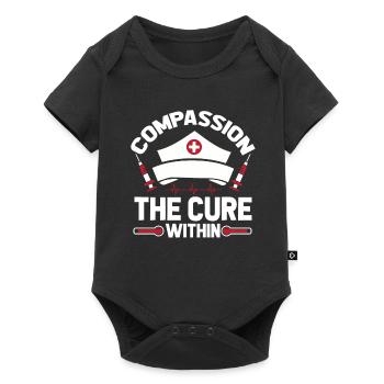 Krankenschwester - Baby Premium Kurzarmbody - Schwarz - Vorne