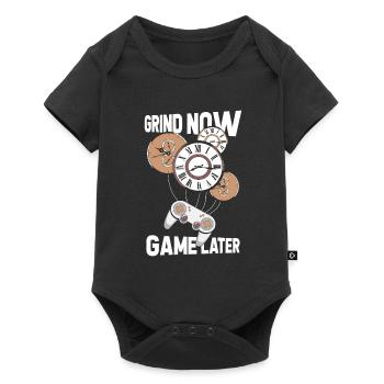 Gamer Gaming Time Clock - Baby Premium short-sleeve bodysuit - black - Front