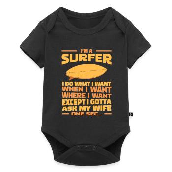 Surfer Surfen - Baby Premium Kurzarmbody - Schwarz - Vorne
