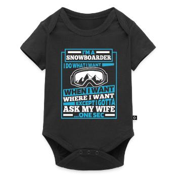 Snowboard Snowboarder - Baby Premium short-sleeve bodysuit - black - Front