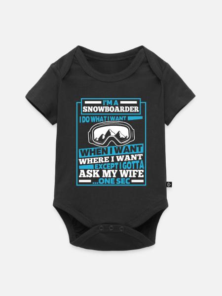 Snowboard Snowboarder - Baby Premium Kurzarmbody - Schwarz