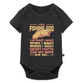 Angler Fishing - Baby Premium short-sleeve bodysuit - black - Front