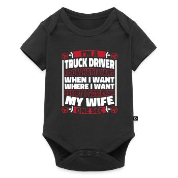 Truck Driver Trucker Truck Driver - Baby Premium short-sleeve bodysuit - black - Front