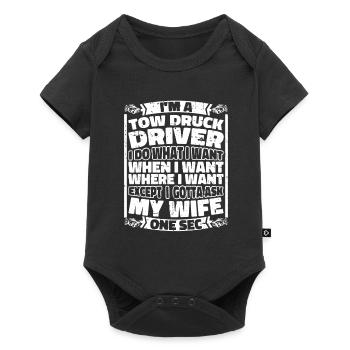 Towing service tow truck - Baby Premium short-sleeve bodysuit - black - Front