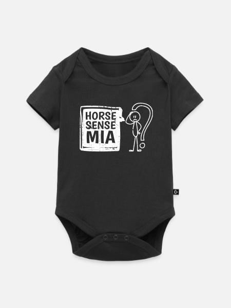 Pferd Reitsport - Baby Premium Kurzarmbody - Schwarz