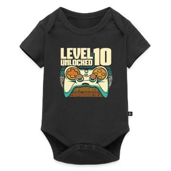 Gamer Gaming Niveau 10 Débloqué - Body à manches courtes Premium Bébé - noir - Devant