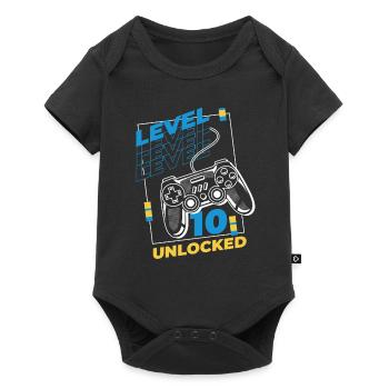 Gamer Gaming Level 10 Unlocked - Baby Premium short-sleeve bodysuit - black - Front