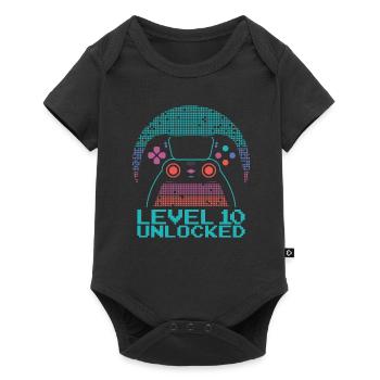 Gamer Gaming Niveau 10 Débloqué - Body à manches courtes Premium Bébé - noir - Devant