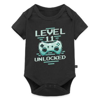 Gamer Gaming Level 11 Unlocked - Baby Premium short-sleeve bodysuit - black - Front