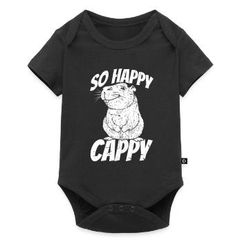 Capybara Wasserschwein - Baby Premium Kurzarmbody - Schwarz - Vorne
