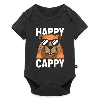 Capybara Wasserschwein - Baby Premium Kurzarmbody - Schwarz - Vorne
