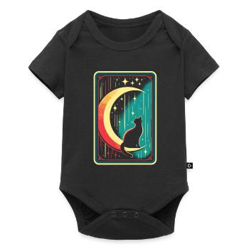 Mond Tarot Katze Chat de lune - Body à manches courtes Premium Bébé - noir - Devant