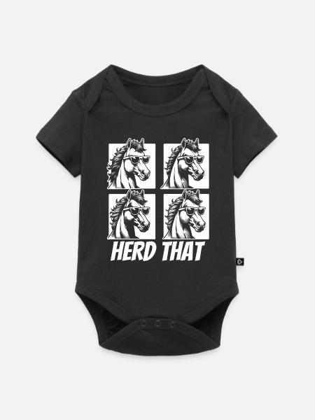 Pferd Reitsport - Baby Premium Kurzarmbody - Schwarz