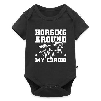 Horse Equestrian Ekg - Baby Premium short-sleeve bodysuit - black - Front
