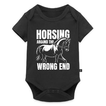 Sports équestres équestres à cheval - Body à manches courtes Premium Bébé - noir - Devant