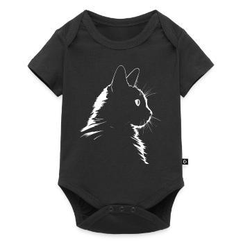 cat, cat motif, cute, gift, gift ideas - Baby Premium short-sleeve bodysuit - black - Front
