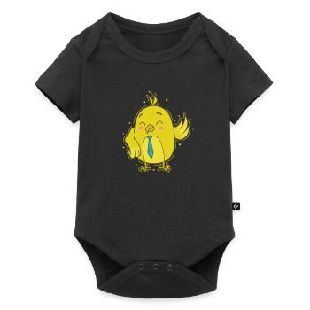 Canary with tie - Baby Premium short-sleeve bodysuit - black - Front