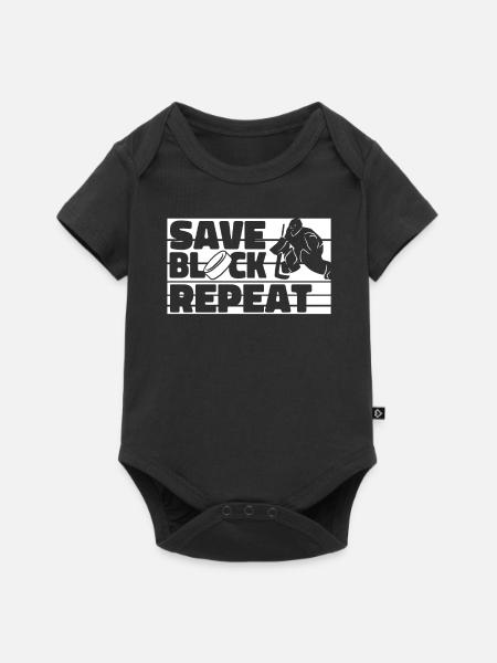 Eishockey Torwart - Baby Premium Kurzarmbody - Schwarz