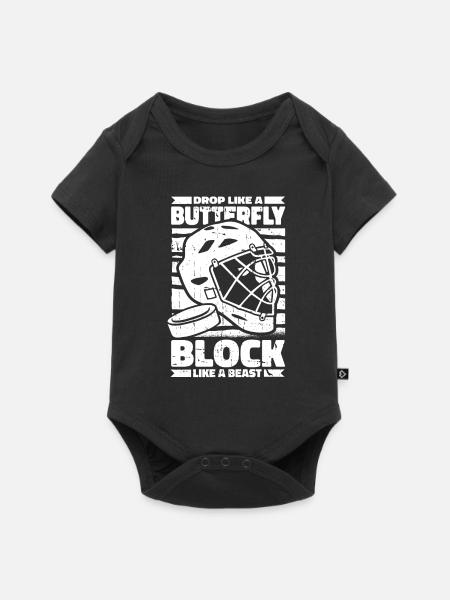 Eishockey Torwart - Baby Premium Kurzarmbody - Schwarz