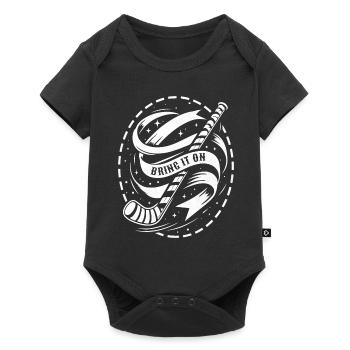 Ice Hockey Goalkeeper Hockey Stick - Baby Premium short-sleeve bodysuit - black - Front