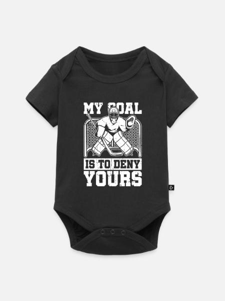 Eishockey Torwart - Baby Premium Kurzarmbody - Schwarz